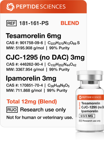 Tesamorelin, CJC-1295 (No DAC), Ipamorelin 12mg (Blend)